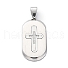304 Stainless Steel Micro Pave Cubic Zirconia Pendants STAS-U043-25P-1