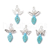Tibetan Style Alloy Beads with ABS Plastic Imitation Pearl Round Beads and Synthetical Turquoise Beads Strands and Glass Seed Beads Pendants PALLOY-JF03739-01-1
