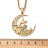 304 Stainless Steel Hollow Cut Cowboy Moon Pendant Necklaces NJEW-H065-26G-3