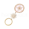Flat Round & Star Glass Seed Loom Patter Keychain KEYC-MZ00009-01-4