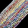 AB Color Plated Transparent Glass Beads Strands EGLA-P051-06A-A-2