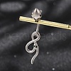 Alloy Rhinestone Snake Curved Barbell Belly Rings AJEW-R007-03P-03-1