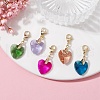 Glass Heart Pendant Decoration HJEW-JM01414-01-2