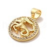 Zodiac Theme Brass Micro Pave Cubic Zirconia Pendants KK-M273-05C-G-2