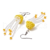 Glass Seed Beaded with Acrylic Beads & Glass Pearl Round Bead Jellyfish Dangle Earrings EJEW-MZ00435-01-4