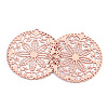 Rack Plating Brass Filigree Pendants KKC-T001-65RG-1