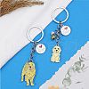 WEWAYSMILE 2 pcs Dog Keychain Car Keychain Pet Pendant Key-Ring Lovely Dog Key-ring Portable Metal Keychain Gift for Pet Lover Birthday Puppy Theme Party Supplies (Golden Haired Dog) JX787A-4