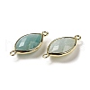 Natural Flower Amazonite Faceted Connector Charms G-K347-03G-19-2
