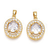 Brass Micro Pave Cubic Zirconia Pendants KK-N254-234G-1
