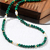 Bohemian Ethnic Style Synthetic Malachite Faceted Round Beaded Necklaces for Women BU4138-2