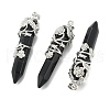 Natural Black Agate Pointed Pendants G-O164-02-P04-1