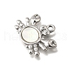 304 Stainless Steel Pave Natural White Shell Pendants STAS-C122-21A-02P-2