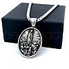 Greek Retro Stainless Steel Oval with Virgin Mary Pendant Necklaces IX0529-4