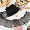 BENECREAT 5 Yards Polyester Pleated Lace Ribbon OCOR-BC0006-80A-3