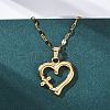 201 Stainless Steel Pendant Necklace for Women NJEW-F335-02G-02-1