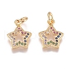 Brass Micro Pave Cubic Zirconia Pendants ZIRC-G168-18G-1