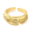 Brass Micro Pave Cubic Zirconia Cuff Rings RJEW-P102-08G-2