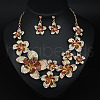 Flower Alloy Rhinestone Pendant Necklaces & Stud Dangle Earrings Sets FS-WGB2523-04-1