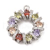 Brass Cubic Zirconia Pendants KK-M275-63P-1