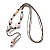 Ethnic Style Alloy & Porcelain Ceramic Beads Butterfly Pendant Tassel Y Necklaces NJEW-D308-01C-2