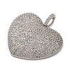 Brass Micro Pave Clear Cubic Zirconia Pendants KK-U076-22P-2