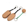  3Pcs 3 Style Creative Environmental Protection Cork Keychains KEYC-NB0001-69-2