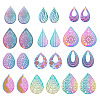 Fashewelry 48 Pcs 12 Styles 201 Stainless Steel Filigree Pendants STAS-FW0001-12-2