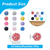 DICOSMETIC 72Pcs 12 Colors Resin Rhinestone Beads RESI-DC0001-37-2