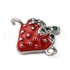 Brass Micro Pave Green Cubic Zirconia Fruit Connector Charms KK-I276-15P-A01-2