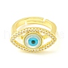 Clear Cubic Zirconia Evil Eye Adjustable Ring ZIRC-P096-04G-2