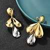 Teardrop Brass Dangle Stud Earrings EJEW-S258-06GP-3
