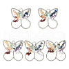 5Pcs 7 Chakra Gemstone Chips Alloy Pendants G-TA0001-40-2