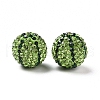 Watermelon Pattern Polymer Clay Rhinestone Round Beads RB-L029-02-2