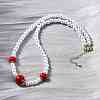 Brass & ABS Imitation Pearl Round Graduated Beaded Necklaces NJEW-D314-03G-3