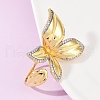 Brass Micro Pave Cubic Zirconia Cuff Rings RJEW-Q030-02G-5