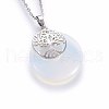 Opalite Flat Round Pendants G-I357-A10-1