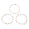 3Pcs Shell Pearl Round Beads Stretch Bracelets for Women BJEW-JB11998-4