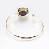 Golden Plated Brass Cuff Bangles X-BJEW-L624-C01-2