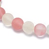 Frosted Tigerskin Glass Bead Stretch Bracelets X-BJEW-K212-B-016-3