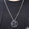 Fitness Barbell Alloy Black Enamel Pendant Necklaces for Men FS-WG955E3-01-2