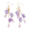 Flower Brass Dangle Earrings EJEW-TA00643-01-2