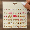 30Pairs Alloy & Plastic Imitation Pearl & Rhinestone Stud Earring Sets WGF62EF-04-1