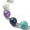 Natural Howlite & Mixed Gemstone Rosary Bead Bracelet BJEW-TA00329-01-3