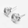 Anti-Tarnish Rhodium Plated 925 Sterling Silver Stud Earring Settings STER-F032-06P-1