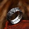 Stainless Steel Odin Norse Amulet Rune Couple Viking Rings for Men Women PW-WG894B0-01-3