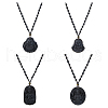 Olycraft 4Pcs 4 Styles Glass Pendant Necklaces NJEW-OC0001-04B-1