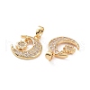 Brass Micro Pave Clear Cubic Zirconia Pendants KK-E068-VC458-3