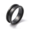 Stainless Steel Grooved Finger Ring for Men Women RJEW-WH0004-30F-EB-1