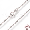 Anti-Tarnish Rhodium Plated 925 Sterling Silver Rope Chain Necklaces STER-L059-17P-4