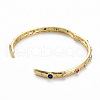 Adjustable Brass Micro Pave Cubic Zirconia Bangles BJEW-Q700-003-NF-4